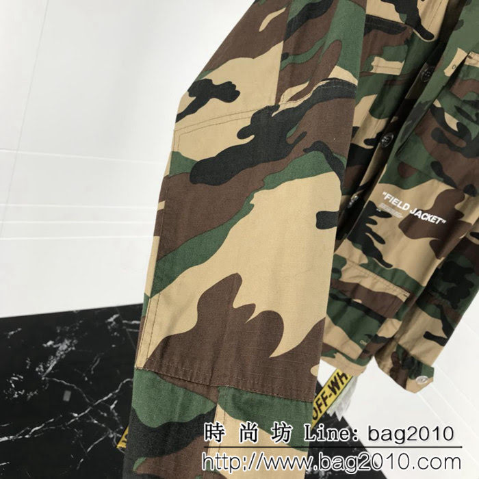 OFF WHITECAMOUFLAGE FIELD JACKET迷彩夾克外套 迷彩綠色長袖野戰夾克 ydi1072